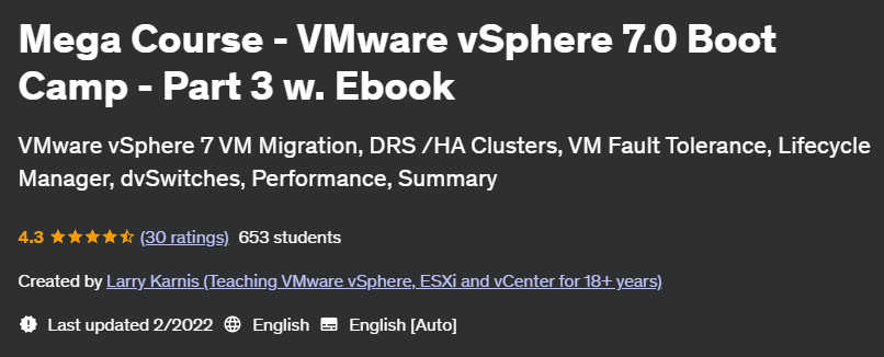 Pictures · Mega Course – VMware vSphere 7.0 Boot Camp – Part 3 w. Ebook 2022-2