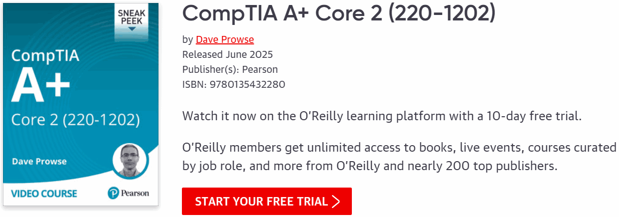 Pictures · Oreilly — CompTIA A+ Core 2 (220-1202) 2025-6