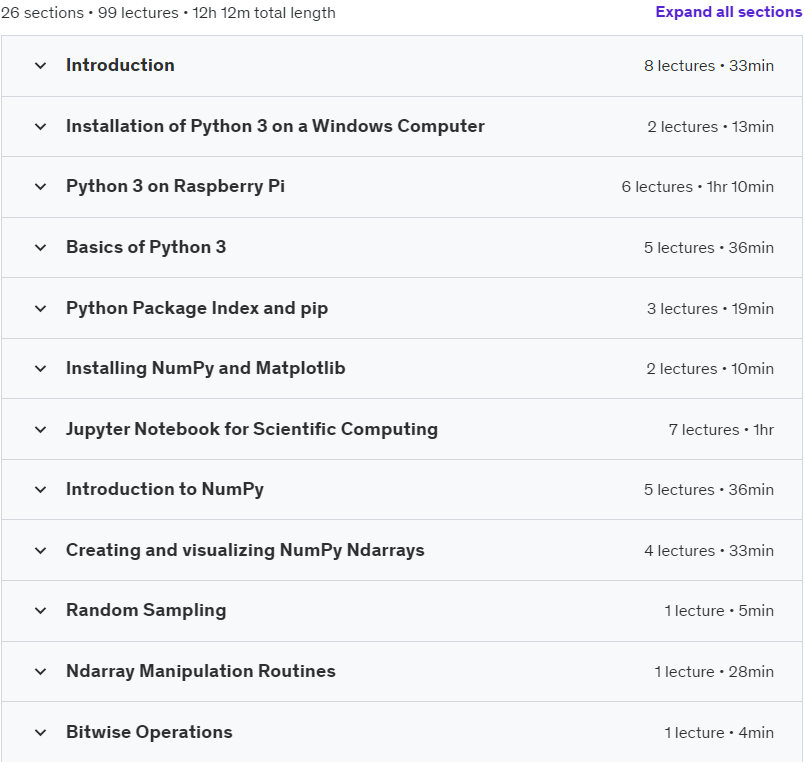 Course topics · Udemy — Complete Python Image Processing Masterclass 2022-6
