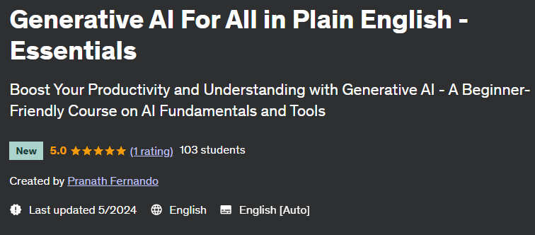 Pictures · Generative AI For All in Plain English – Essentials 2024-5