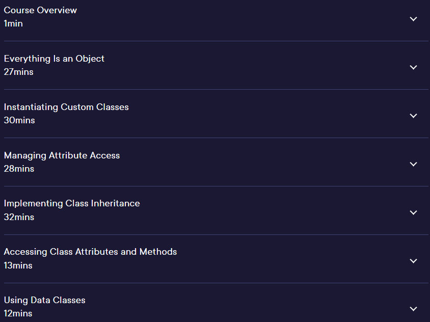 Course topics · Pluralsight — Classes and Object-oriented Programming in Python 3 2022-12