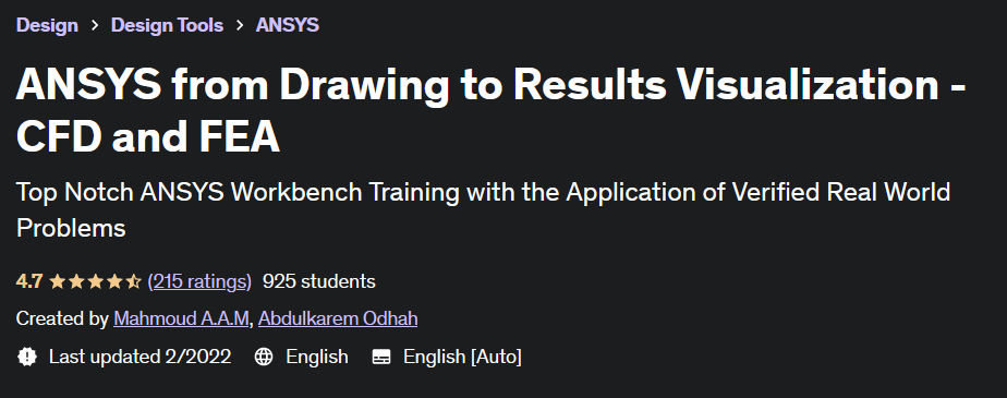 Pictures · Udemy — ANSYS from Drawing to Results Visualization – CFD and FEA 2021-9