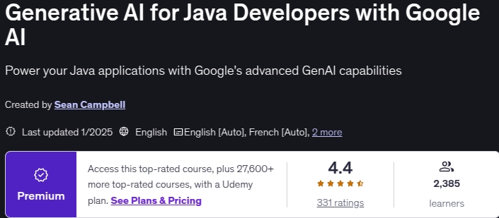 Pictures · Generative AI for Java Developers with Google AI 2025-1