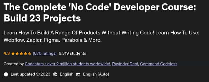 Pictures · Udemy — The Complete ‘No Code’ Developer Course: Build 23 Projects 2023-9