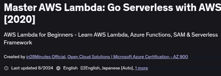 Pictures · Udemy — Master AWS Lambda: Go Serverless with AWS [2020] 2024-8