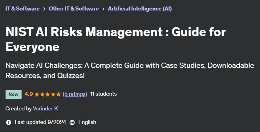 Pictures · Udemy — NIST AI Risks Management : Guide for Everyone 2024-7