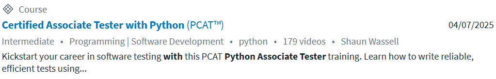 이미지 · CBTNuggets - Certified Associate 테스트 Python (PCAT) 온라인 교육 2025-4