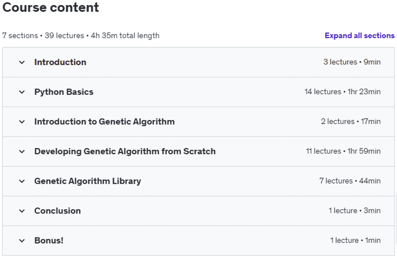 Course topics · Optimization with Genetic Algorithms: Hands-on Python 2023-5