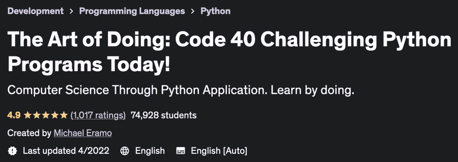 Pictures · Udemy — The Art of Doing: Code 40 Challenging Python Programs Today! 2021-7