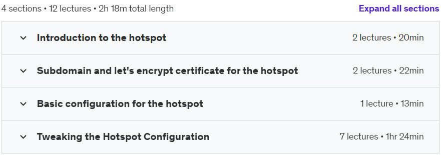 Course topics · Udemy — MikroTik Hotspot using RouterOS v7 2024-1