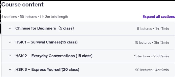 Course topics · Learn Chinese language: HSK 1-3: From Zero to Hero 2025-10