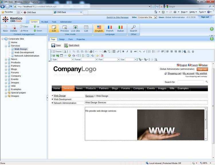 Pictures · Kentico Xperience CMS v12.0