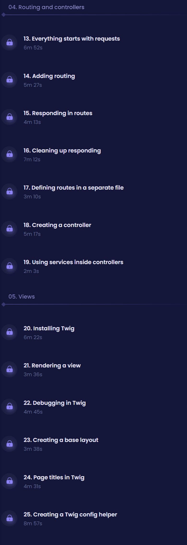 Course topics · CodeCourse – Build Your Own PHP Framework 2024-6