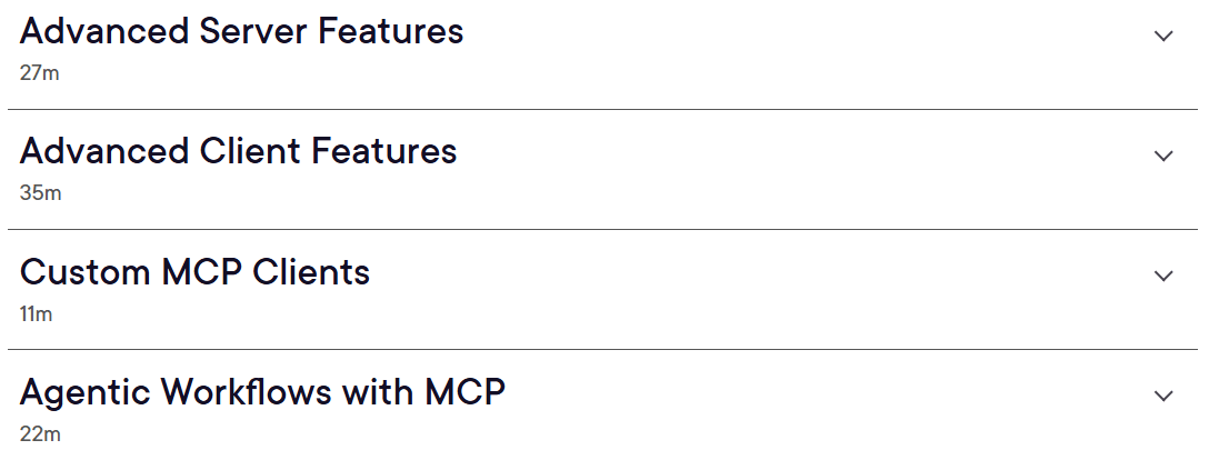 Course topics · Model Context Protocol: Advanced Features 2026-4