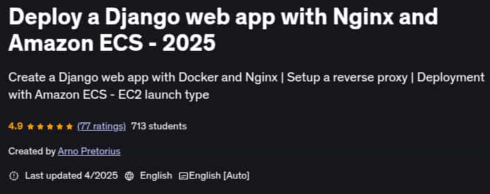 Pictures · Udemy — Deploy a Django web app with Nginx and Amazon ECS – 2025 2025-4
