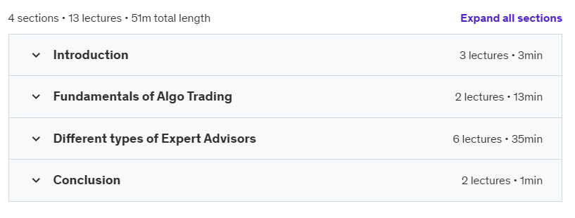 Course topics · Udemy — Algorithmic Trading Master Class: Trade with All Type of EAs 2024-12