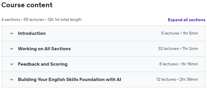 Course topics · Master the TOEFL iBT with ChatGPT and AI | Full Prep Course 2024-10