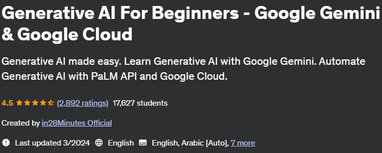 Pictures · Generative AI For Beginners – Google Gemini & Google Cloud 2023-8