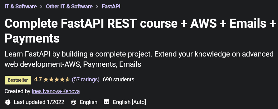 Pictures · Udemy — Complete FastAPI REST course + AWS + Emails + Payments 2022-1