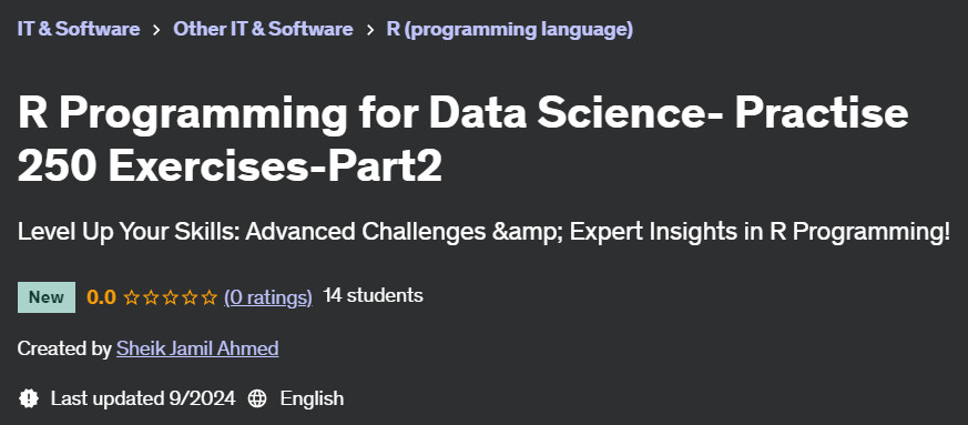 Pictures · Udemy — R Programming for Data Science- Practise 250 Exercises-Part2 2024-8