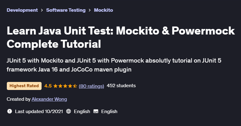 Pictures · Udemy — Learn Java Unit Test: Mockito & Powermock Complete Tutorial 2021-8