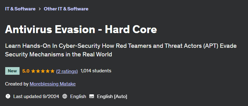 Pictures · Udemy — Antivirus Evasion – Hard Core 2024-9