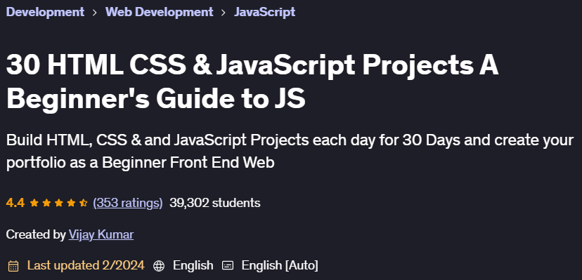 Pictures · Udemy — 30 HTML CSS & JavaScript Projects A Beginner’s Guide to JS 2024-2