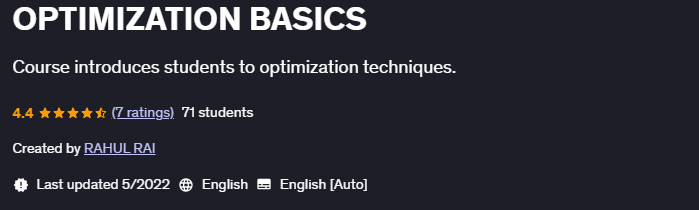 Pictures · Udemy — OPTIMIZATION BASICS 2022-5