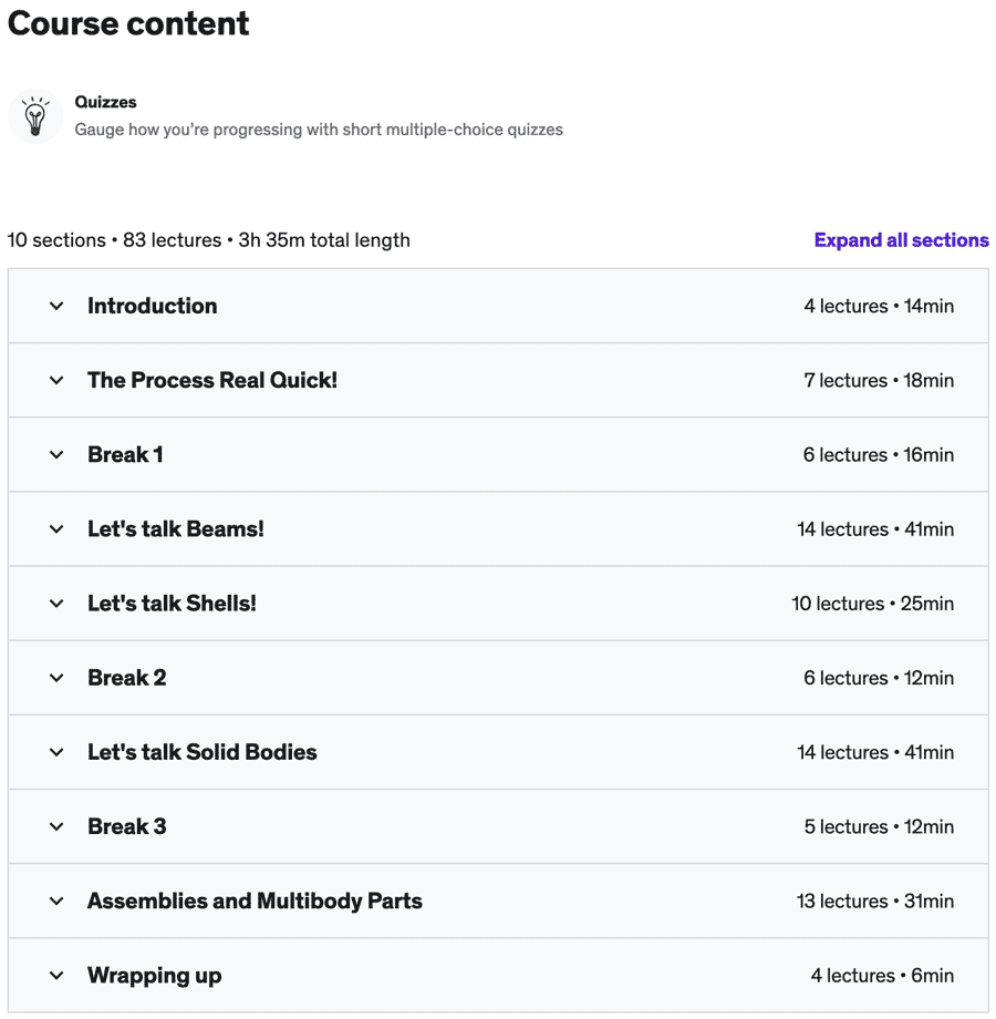 Course topics · Udemy — Become a SOLIDWORKS Simulation Associate Today! (CSWA-SM) 2022-11