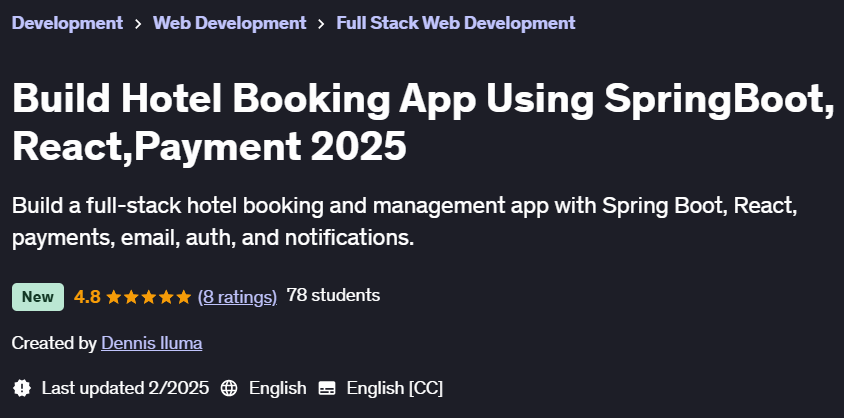 Pictures · Build Hotel Booking App Using SpringBoot, React,Payment 2025 2025-2