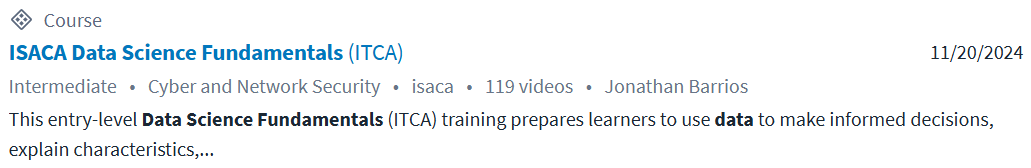 Pictures · CBTNuggets — ISACA ITCA: Data Science Fundamentals Online Training 2024-11