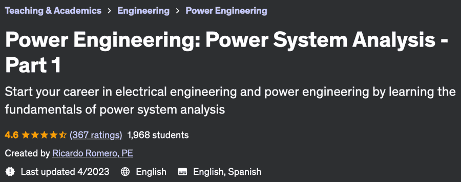 Pictures · Udemy — Power Engineering: Power System Analysis – Part 1 2020-10