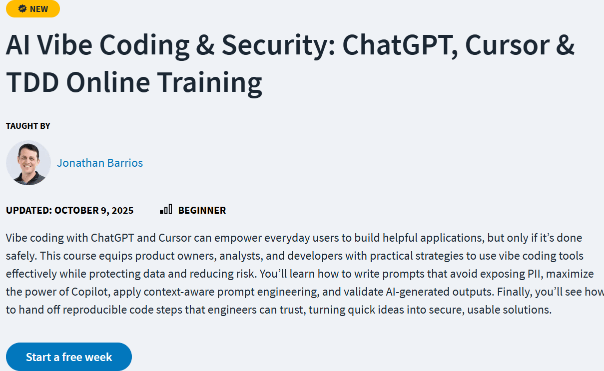 Bilder · CBTNuggets - AI Vibe Coding & Sicherheit: ChatGPT, Kurs & TDD Online Training 2025-10