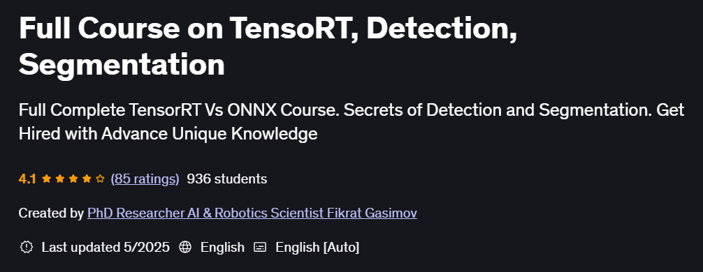 Pictures · Full Course on TensoRT, Detection, Segmentation 2025-5