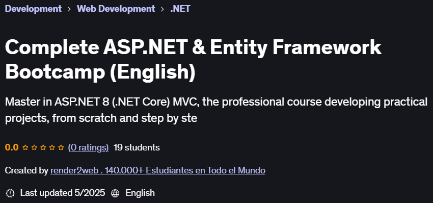 Pictures · Udemy — Complete ASP.NET & Entity Framework Bootcamp (English) 2025-2