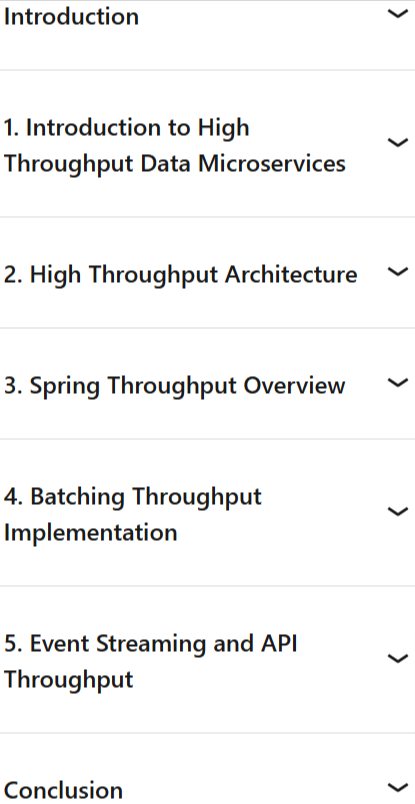 Course topics · LinkedIn — Building High-Throughput Data Microservices 2023-10