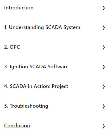 Course topics · LinkedIn — Learning SCADA: Collect, Analyze, and Visualize Data for Industrial Automation 2023-9