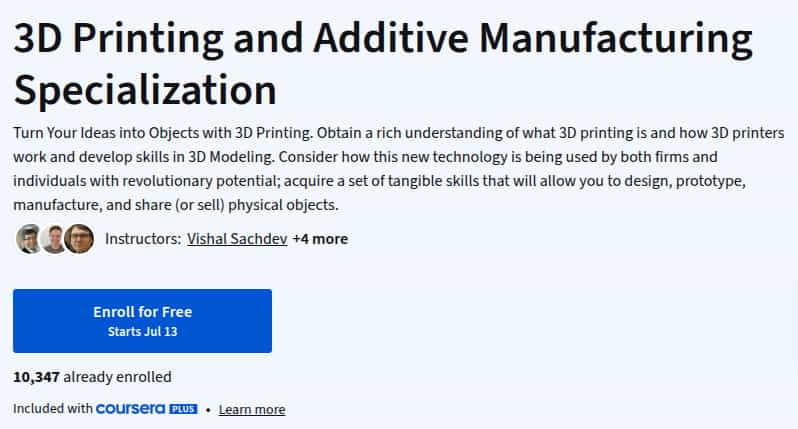Pictures · Coursera — 3D Printing and Additive Manufacturing Specialization 2025-7