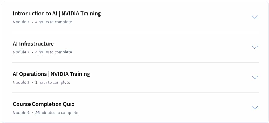 Course topics · Coursera — AI Infrastructure and Operations Fundamentals 2025-1