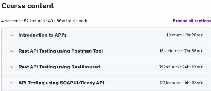 Sujets du cours · Apprendre API Testing avec Postman, SoapUI & RestAssured 2025-2