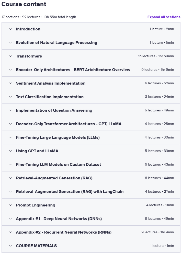 Course topics · Learn Large Language Models (LLMs) with Python and LangChain 2025-3