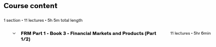 Course topics · FRM Part 1 – Book 3 – Financial Markets and Products (1/2) 2021-4