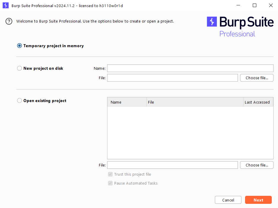 تصاویر · Burp Suite پروفیسر 2026.1.5
