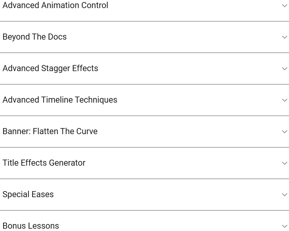 Course topics · Creative Coding Club — GSAP3: Beyond the Basics 2024-9