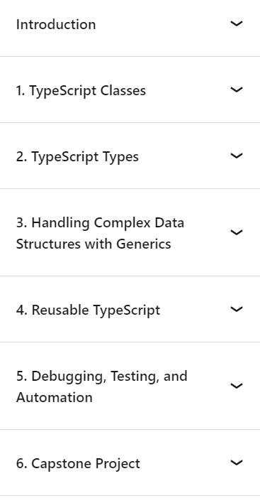 Course topics · Scaling TypeScript for Enterprise Developers 2024-8