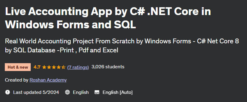 Pictures · Udemy — Live Accounting App by C# .NET Core in Windows Forms and SQL 2024-5