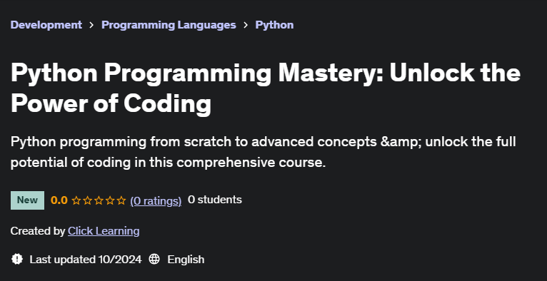 Pictures · Udemy — Python Programming Mastery: Unlock the Power of Coding 2024-11