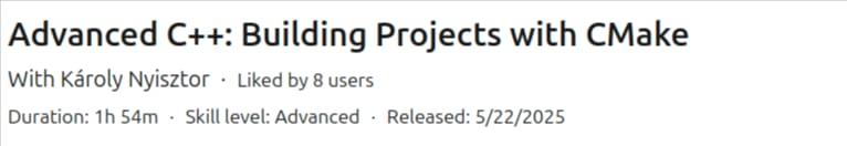 Pictures · LinkedIn — Advanced C++: Building Projects with CMake 2025-5