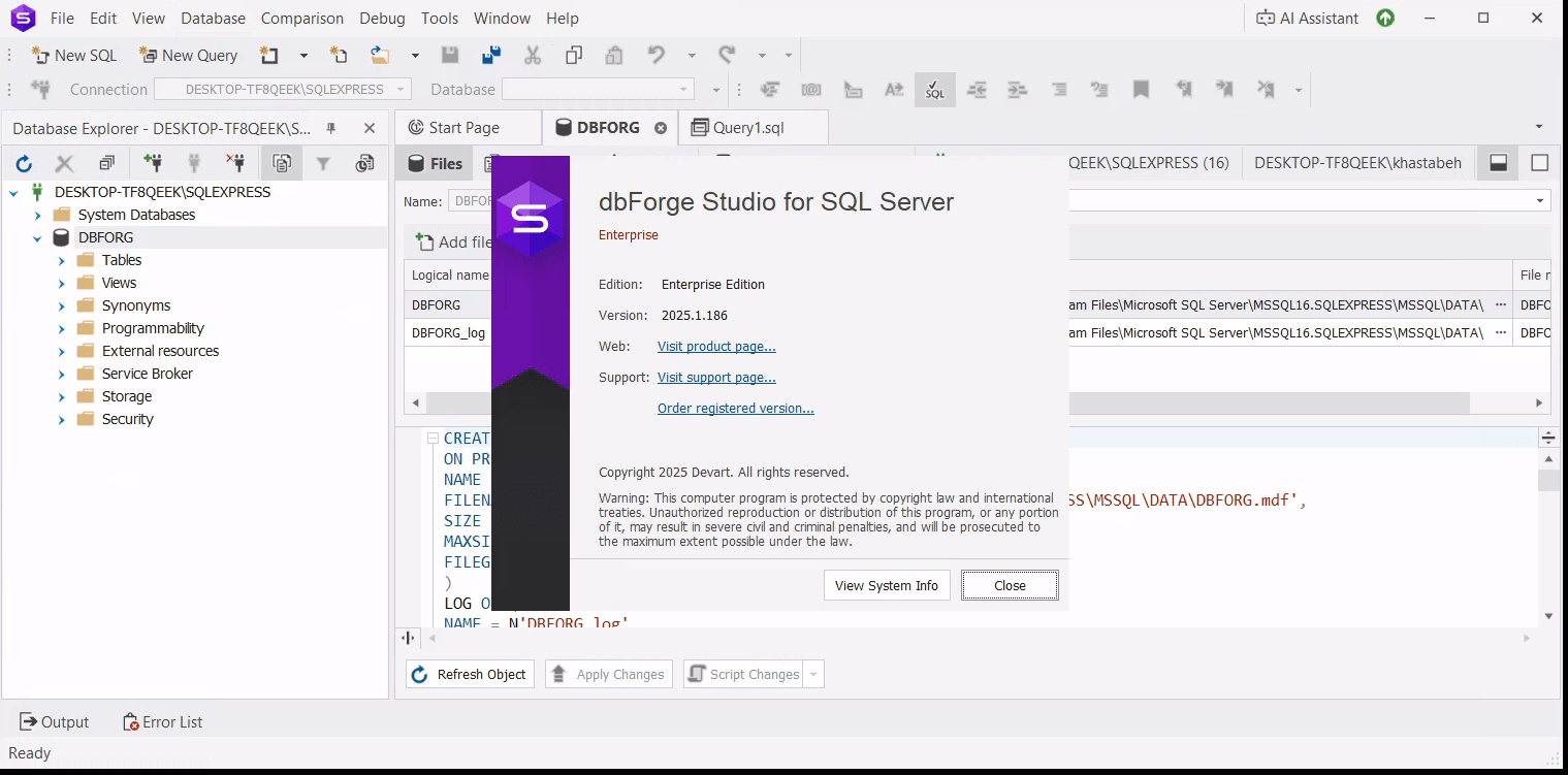 Bilder · Devart dbForge Studio (Alle Produkte) 2026-2