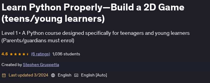 Pictures · Udemy — Learn Python Properly—Build a 2D Game (teens/young learners) 2024-3